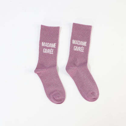 Chaussettes MADAME GIVRÉE à Paillettes – Message Fun & Déjanté (36-42) JOY!