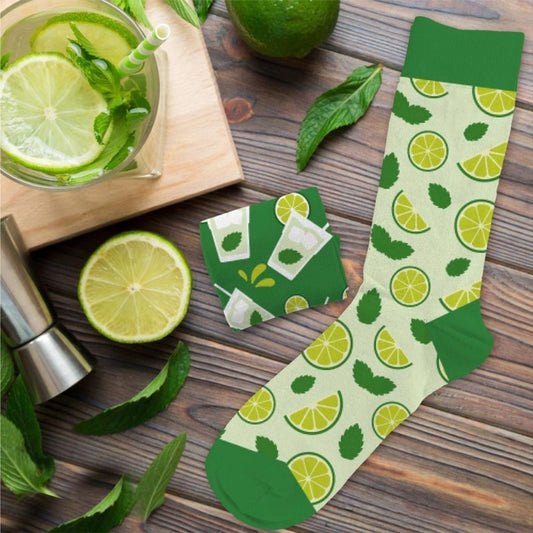 Chaussettes Humoristiques “Mojito / Citron” – Apéro & Cocktail (Taille Unique) JOY!