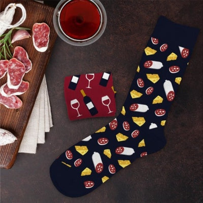 Chaussettes humoristiques “Pinard / Sauciflard” – Plats & Boissons mythiques JOY!