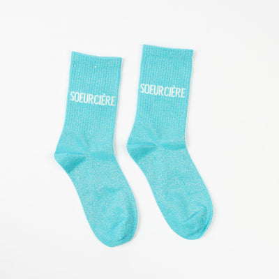 Chaussettes SOEURCIÈRE à Paillettes – Message Complice & Fun (36-42) JOY!