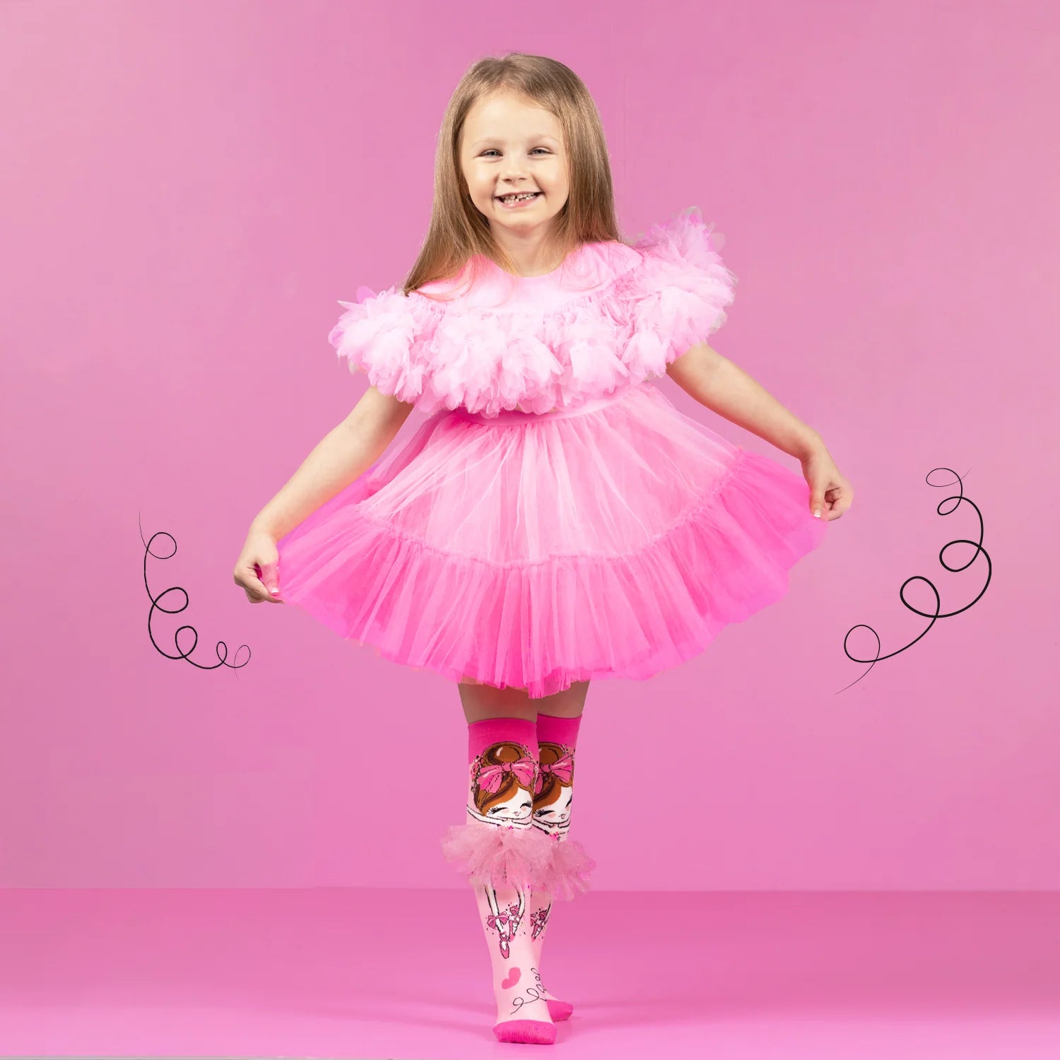 MADMIA – Chaussettes Ballerine avec Tutu 3D – Taille unique enfants & adultes MADMIA
