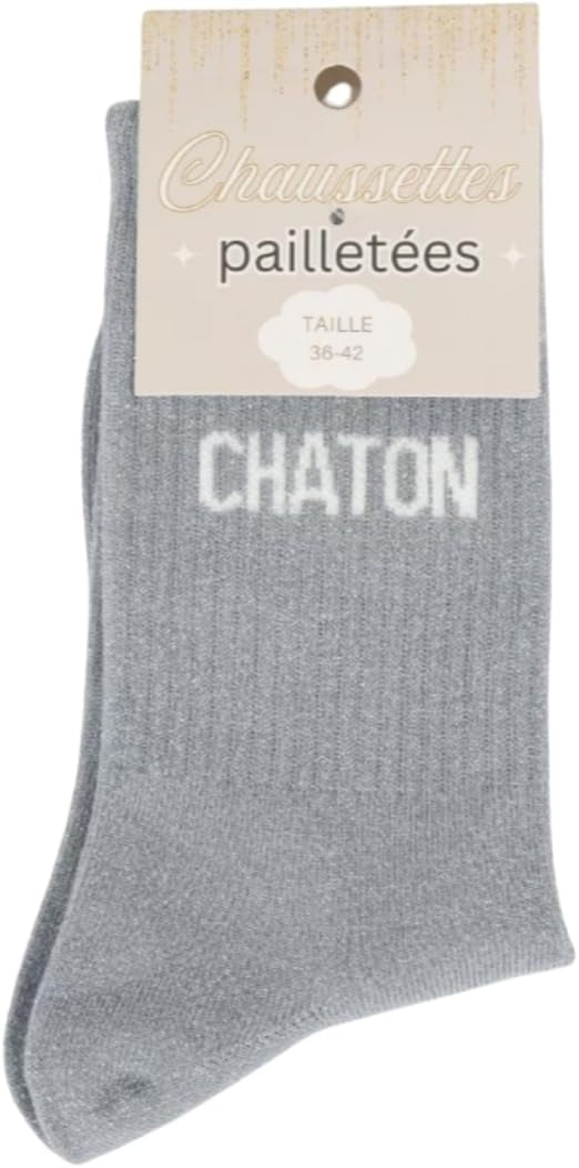 Coffret chaussettes paillettes Ma Puce Poussin Chaton – 3 paires femme JOY!
