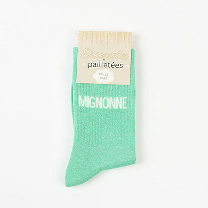 Coffret chaussettes paillettes Douce Bichette Unique Mignonne– 3 paires femme JOY!