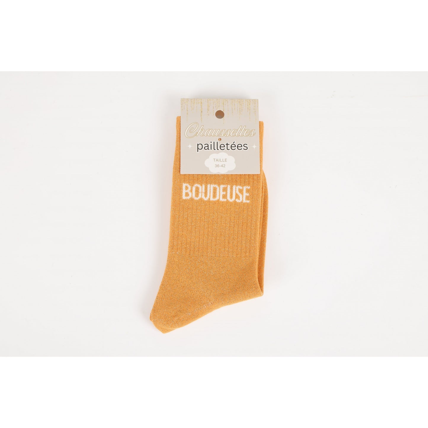 Coffret 3 paires de chaussettes à paillettes Têtue, Boudeuse, Boulet – Cadeau femme original JOY!