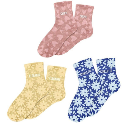 Chaussettes Pailletées Colorées CHIPIE – Imprimé Floral Fantaisie (36/42) JOY!