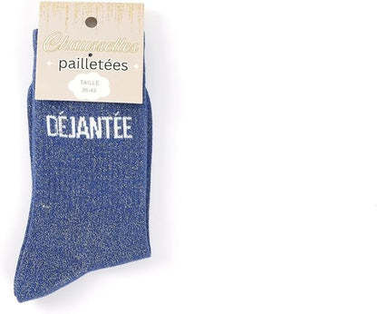 Coffret chaussettes paillettes Badass Rebelle Déjanté – 3 paires femme JOY!