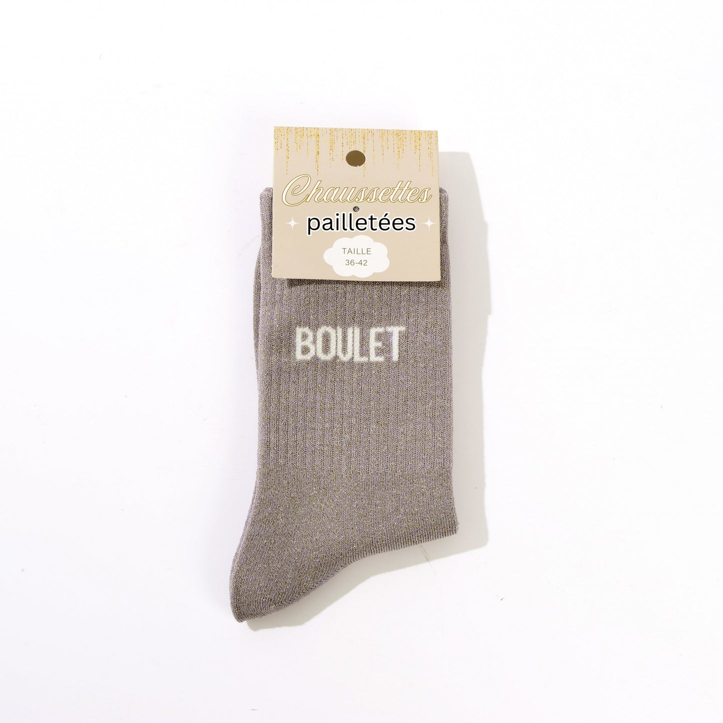 Coffret 3 paires de chaussettes à paillettes Têtue, Boudeuse, Boulet – Cadeau femme original JOY!
