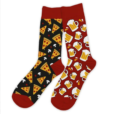 Chaussettes Humoristiques “Pizza / Bière” – Plats & Boissons Mythiques JOY!