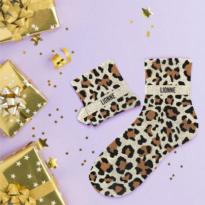 Chaussettes Pailletées Colorées Fantaisie – Mot & Imprimé Félin (36/42) JOY!