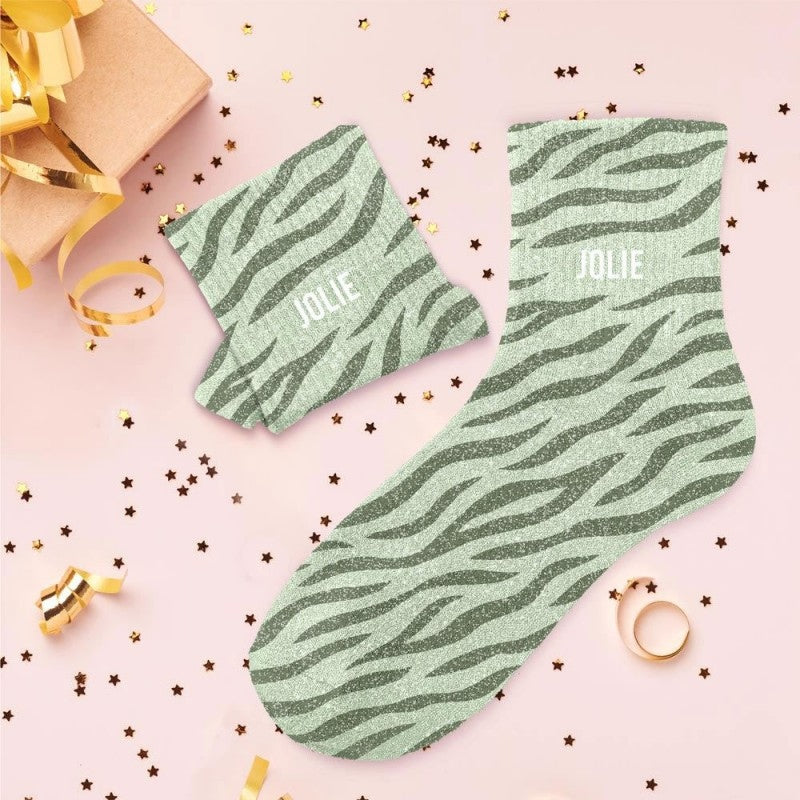 Chaussettes Pailletées Colorées Fantaisie – Mot & Imprimé Félin (36/42) JOY!