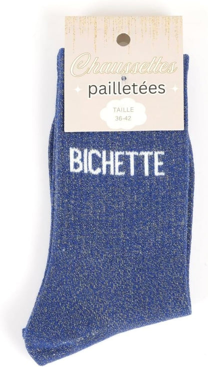 Coffret chaussettes paillettes Douce Bichette Unique Mignonne– 3 paires femme JOY!