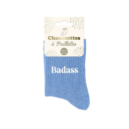 Coffret chaussettes paillettes Badass Rebelle Déjanté – 3 paires femme JOY!