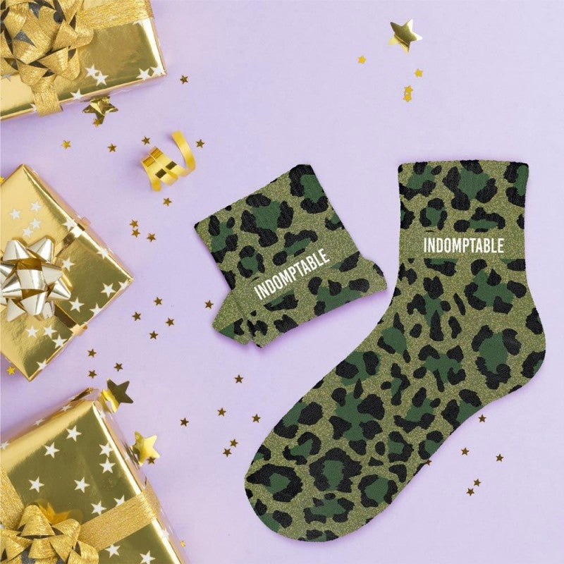 Chaussettes Pailletées Colorées Fantaisie – Mot & Imprimé Félin (36/42) JOY!