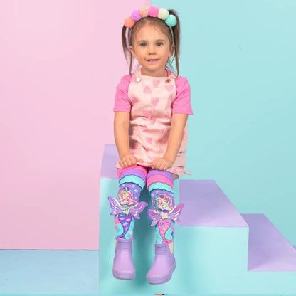Chaussettes fantaisie MADMIA “Mermaid Vibes” – froufrous & ailes 3D – look sirène MADMIA