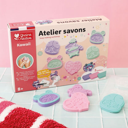 Coffret Atelier de Savons Kawaï – Kit DIY Savons Ratons Laveurs GRAINE CREATIVE