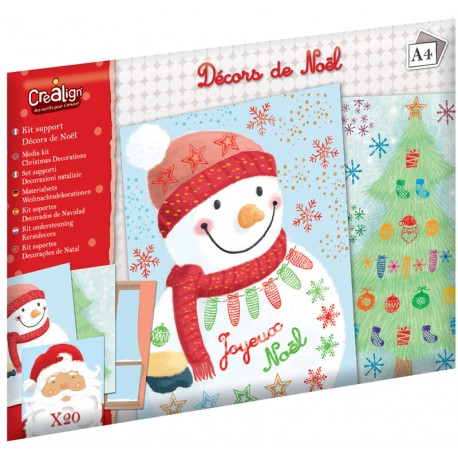 Boîte du kit Créatif Décors de Noël Crealign, idée cadeau pour enfants.