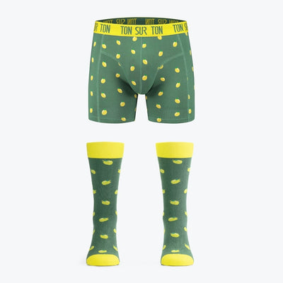 Chaussettes & Boxer Easy Peasy Citron – Coton Bio – Cadeau Homme Original Ton sur Ton