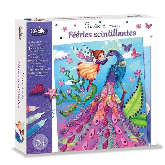 Coffret cartes à créer Féeries scintillantes – 6 cartes créatives enfant 5 ans+ – Créa Lign Créa lign