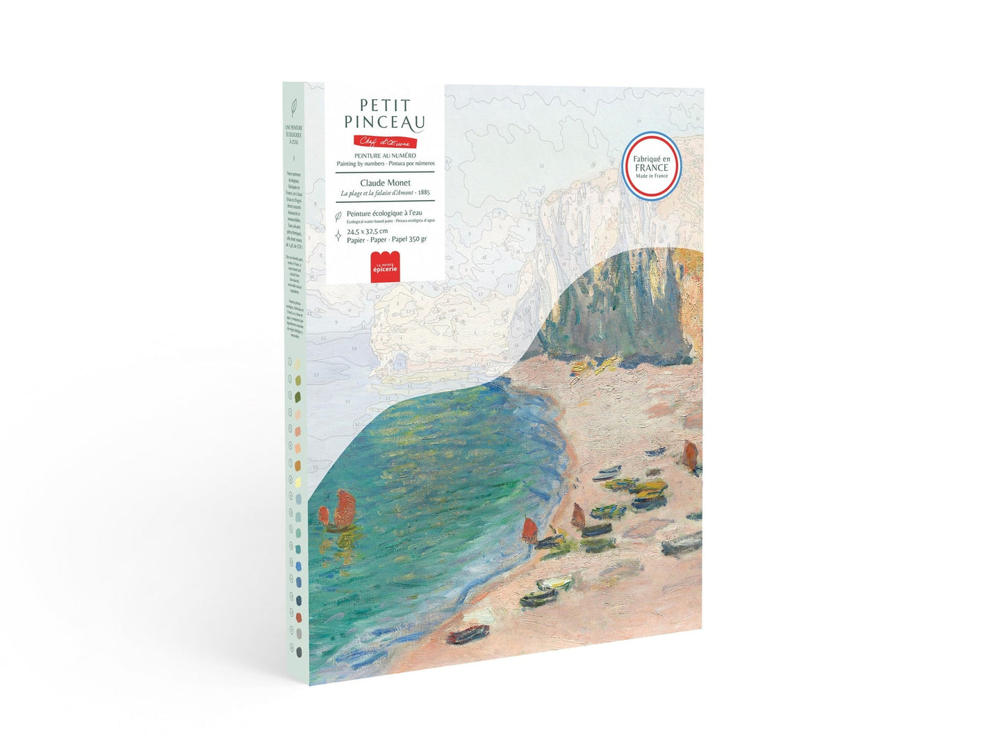 Coffret peinture au numéro Claude Monet La Plage et la Falaise d’Amont 24,5x32,5 cm