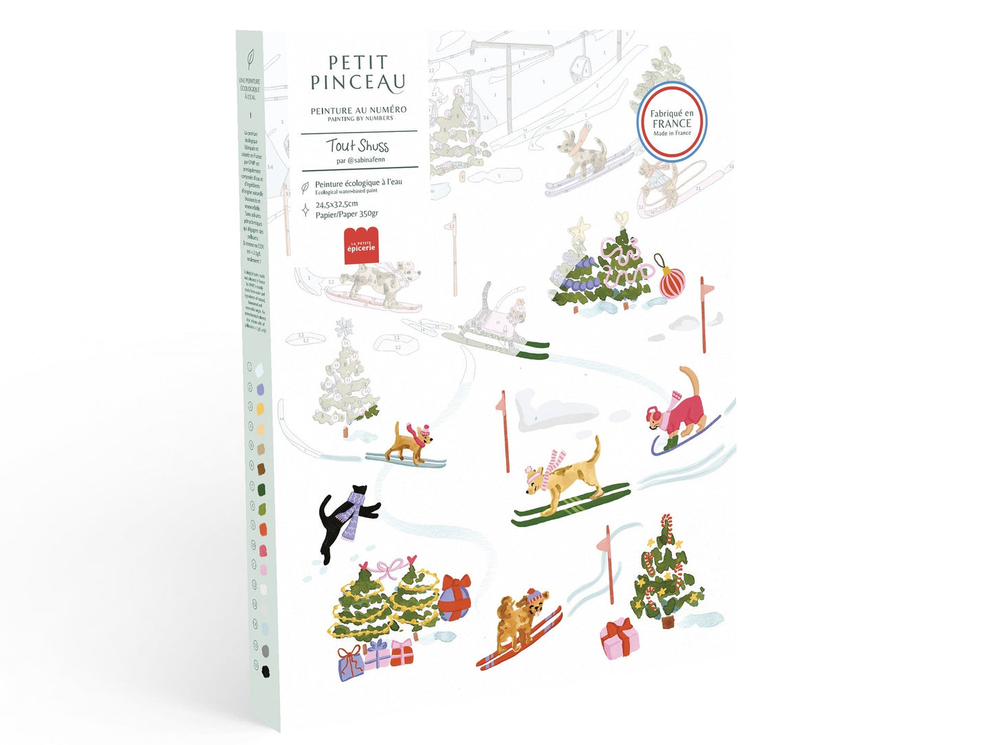 Coffret de peinture au numéro Tout Schuss Petit Pinceau x Sabina Fenn.