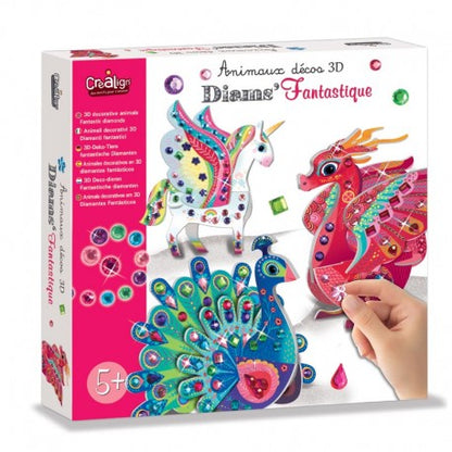 Animaux fantastiques 3D diamants – Coffret créatif enfant 5 ans+ Créa lign