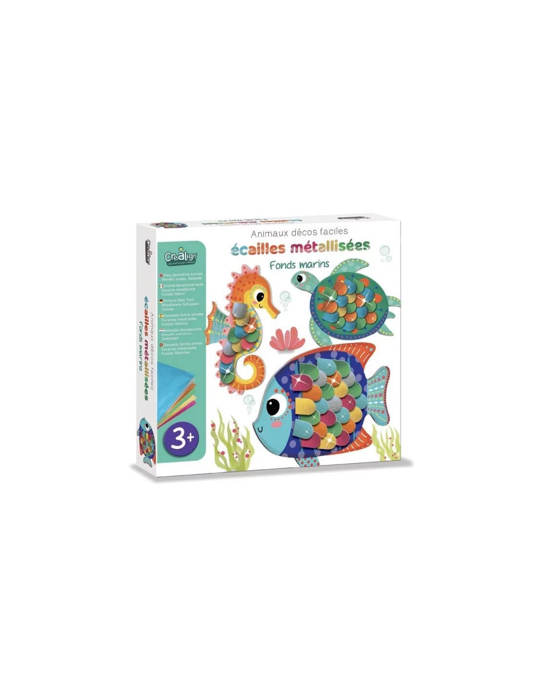 Animaux marins 3D écailles métallisées – Coffret créatif enfant Créa lign