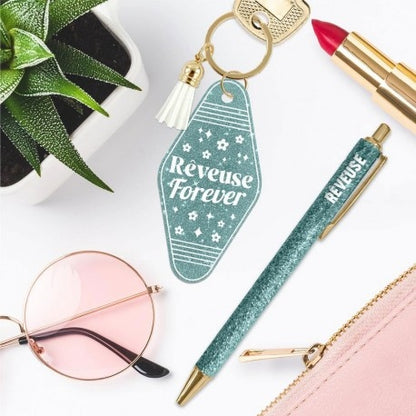 Coffret Duo Paillettes “Rêveuse” – Stylo & Porte-Clés Cadeau Femme Fun | Girls Club JOY!