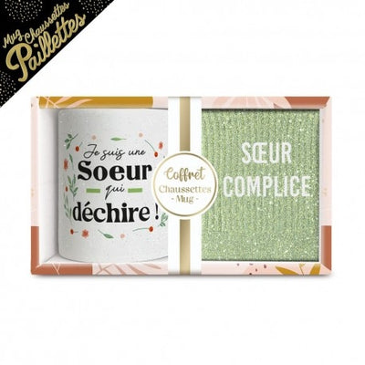 Coffret Cadeau Sœur Complice – Mug & Chaussettes Cocooning JOY!