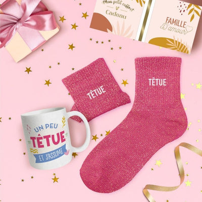 Coffret Cadeau Têtue – Mug & Chaussettes Pailletées Humoristiques JOY!