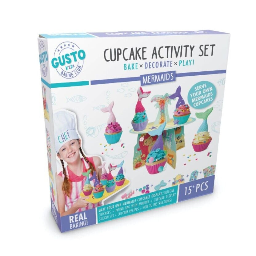 Coffret d’activités Cupcake Sirène – Kit pâtisserie créatif enfant BoxCanDIY