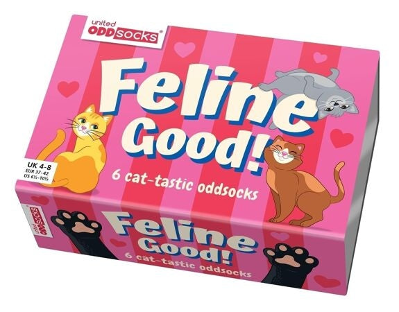 BON FÉLIN – Coffret Chaussettes Impaires Chat (6 chaussettes) | United Oddsocks United Oddsocks