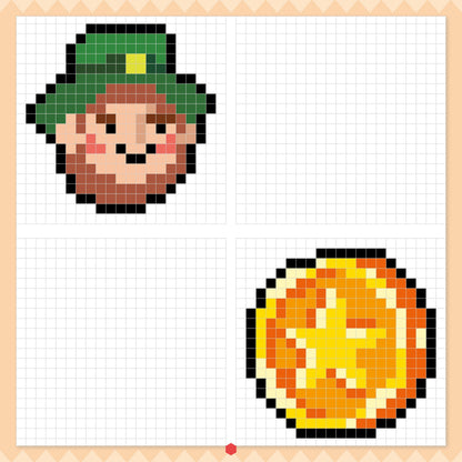Grille de coloriage pixel avec couleurs associées à des numéros ou des points