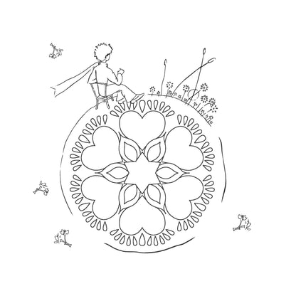 Mandalas du Petit Prince imprimés sur papier épais pour coloriage
