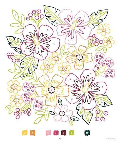 Livre coloriage fleurs adapté à l aquarelle