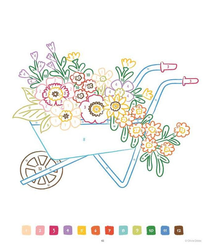 Livre coloriage adapté aquarelle fleurs et nature