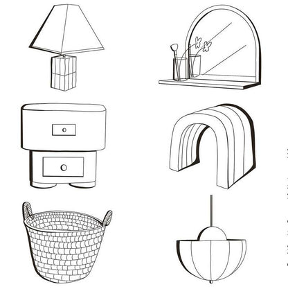 Illustration salon contemporain à colorier