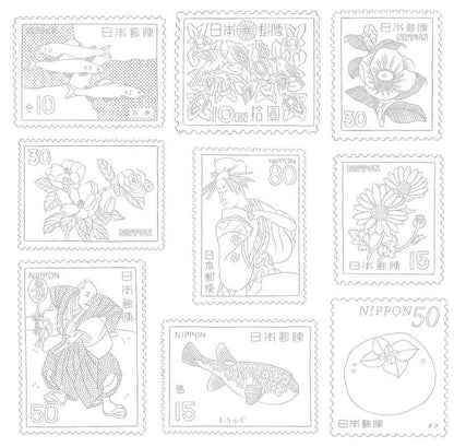 Dessin samouraï et éléments culture japonaise à colorier