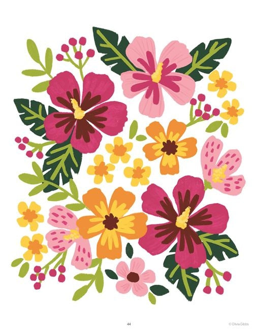 Illustration fleurs à colorier avec zones codées