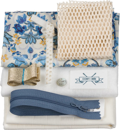 Kit Couture Pochette Beauté “Paulette” – Liberty & Matelassé Coton DIY Com'1 Idée