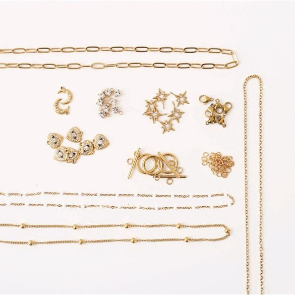 Kit DIY Bijoux Les Inox – Parure Dorée Inoxydable Tendance GRAINE CREATIVE