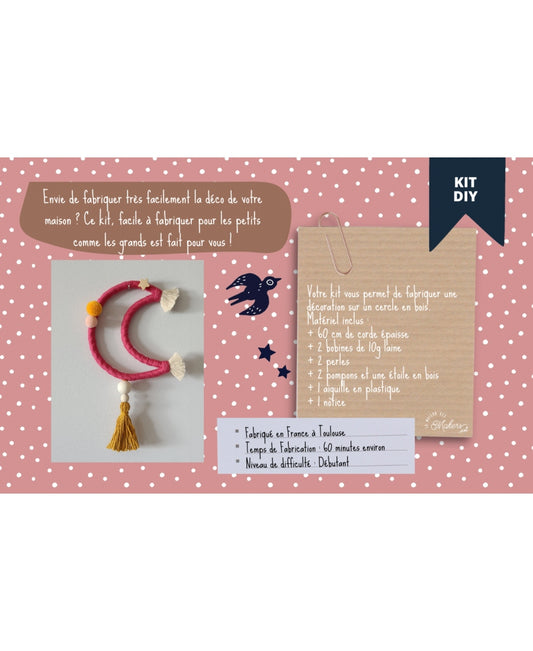 Kit Créatif Petit Maker – Je fabrique ma Lune en Corde Fushia | DIY enfant facile & complet La Maison des Makers