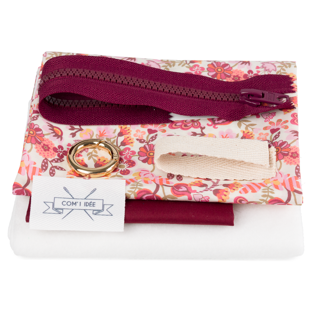 Kit pochette froufrou Dolorès – Kit couture DIY Liberty Fabri Com'1 Idée