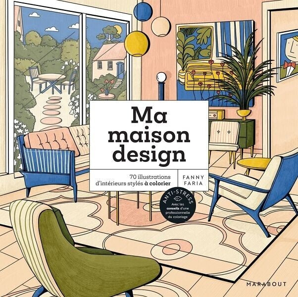 Livre coloriage Ma maison design décoration intérieure couverture