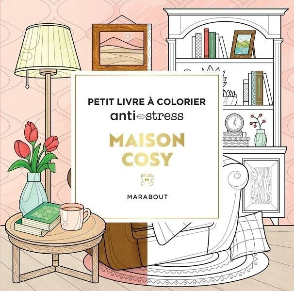 Livre coloriage Maison cosy décoration intérieure couverture
