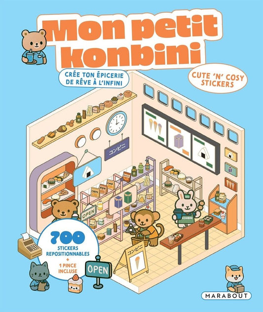 Cozy Stickers – Mon Petit Konbini | 700 stickers repositionnables & 6 scènes épicerie Editions Marabout