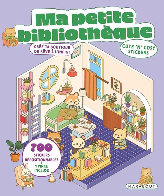 Coffret Cozy Stickers Ma Petite Librairie avec 700 stickers repositionnables
