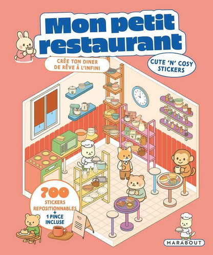 Cozy Stickers – Mon Petit Restaurant | 700 stickers repositionnables & 7 scènes à créer Editions Marabout