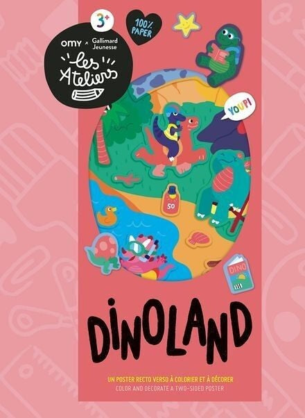 DINOLAND – Kit créatif de coloriage dinosaures – Activité manuelle dès 3 ans les Ateliers OMY & Gallimard Jeunesse
