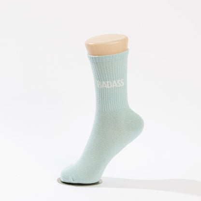 Chaussettes BADASS à Paillettes – Message Puissant & Tendance (36-42) JOY!