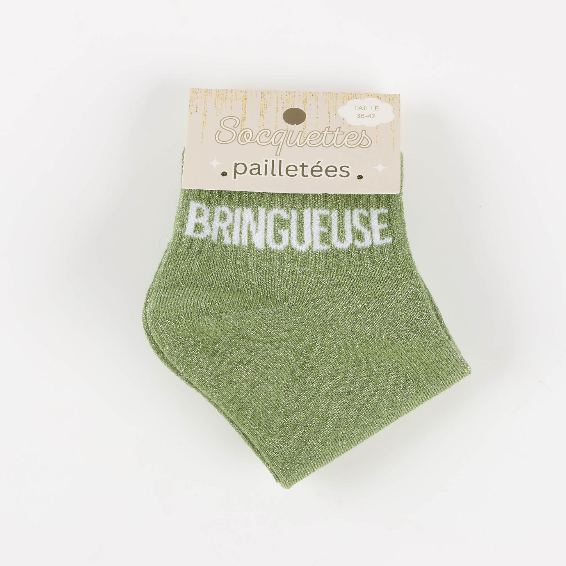 detail message bringueuse socquettes paillettes femme